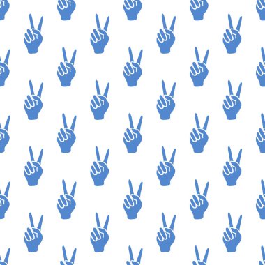 Zafer işareti olan desen. Elin hareketi.