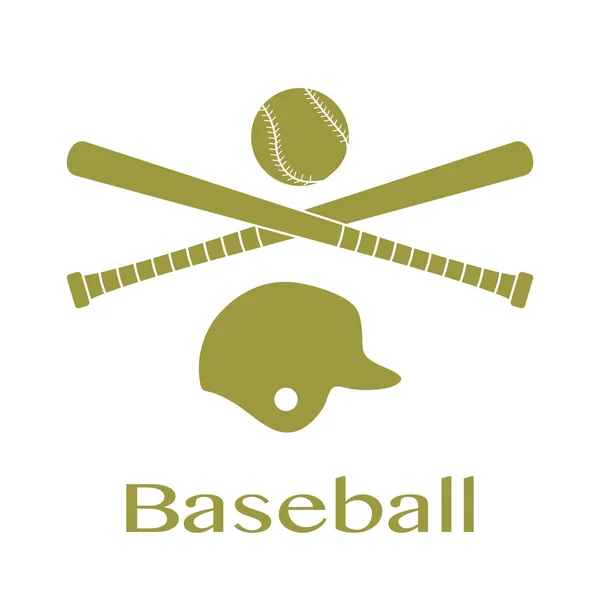 Baseballschläger, Ball, Helm. Vektorillustration — Stockvektor