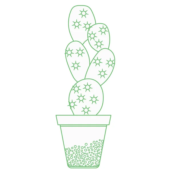 Ilustração vetorial com cacto em vaso. Suculentas — Vetor de Stock