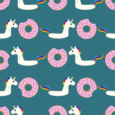 Vektör dikişsiz yüzme havuzu yüzen oyuncak desen