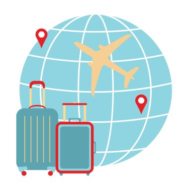 Dünya çapında seyahat vektör illüstrasyon.