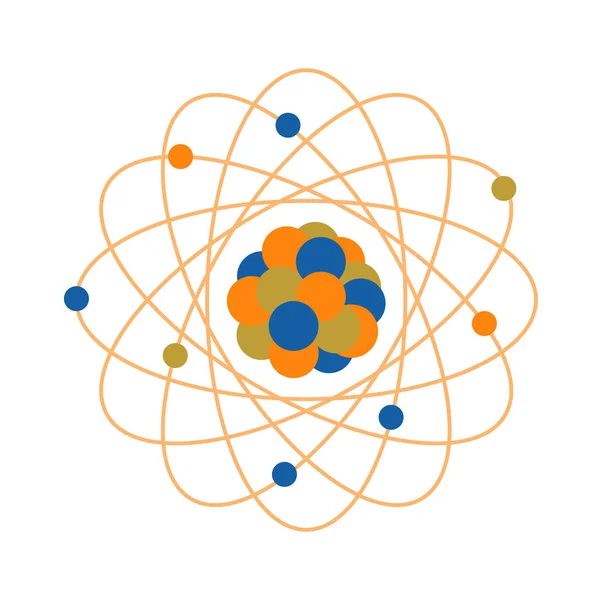 Estructura atómica. Día de la ciencia. Educación. Energía nuclear — Archivo Imágenes Vectoriales