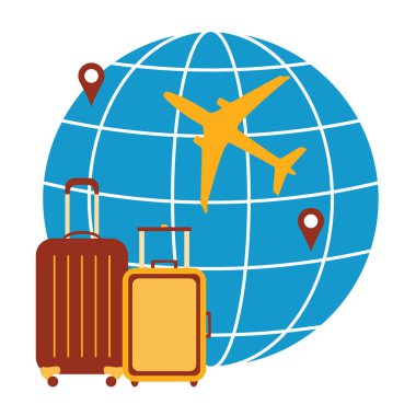 Dünya çapında seyahat vektör illüstrasyon.