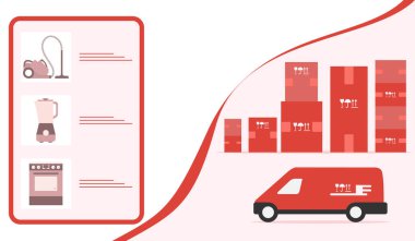 Sipariş malları online Depo teslimat Online mağaza