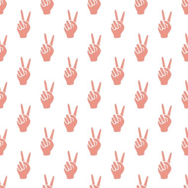 Zafer işareti olan desen. Elin hareketi.