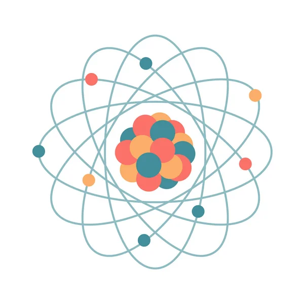 Estructura atómica. Día de la ciencia. Educación. Energía nuclear — Archivo Imágenes Vectoriales