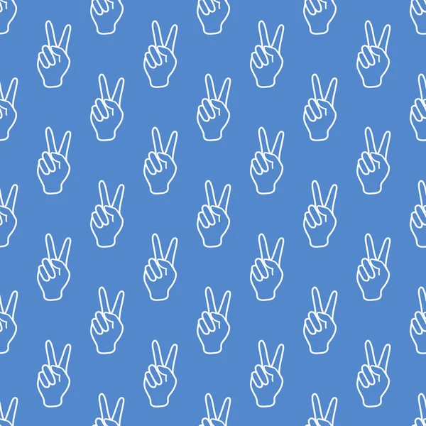 Zafer işareti olan desen. Elin hareketi.