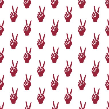 Zafer işareti olan desen. Elin hareketi.