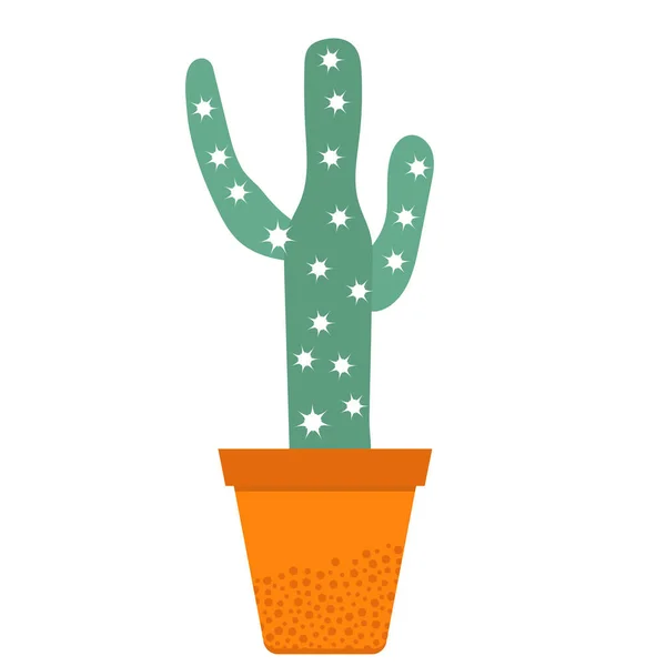 Vektorová ilustrace s kaktus v květináči. Sukulenty — Stockový vektor