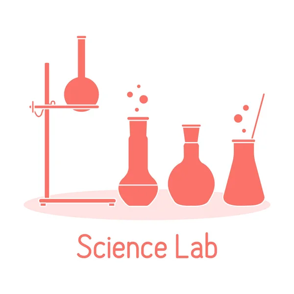Laboratóriumi berendezések tudomány, kémia, biológia, orvostudomány — Stock Vector