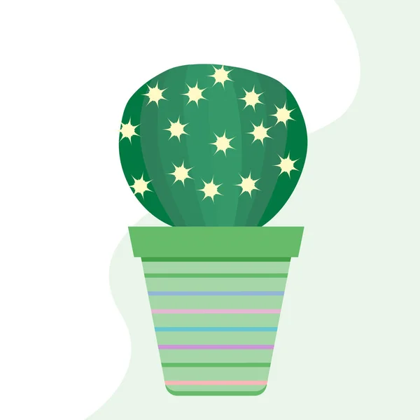 Vektorová ilustrace s kaktus v květináči. Sukulenty — Stockový vektor