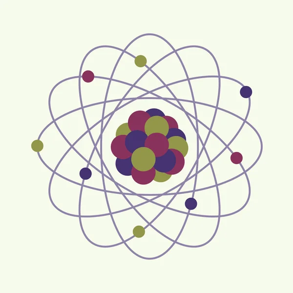 Estructura atómica. Día de la ciencia. Educación. Energía nuclear — Archivo Imágenes Vectoriales