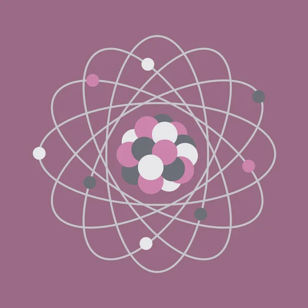 Estructura atómica. Día de la ciencia. Educación. Energía nuclear — Archivo Imágenes Vectoriales