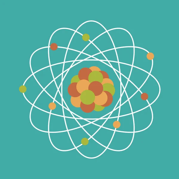 Estructura atómica. Día de la ciencia. Educación. Energía nuclear — Archivo Imágenes Vectoriales