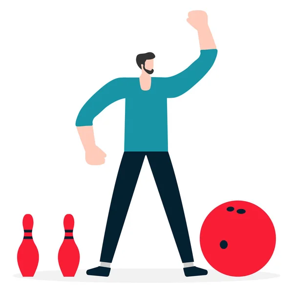 Gente, equipo de bolos. Estilo de vida saludable — Vector de stock