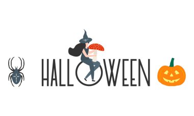 Halloween 2020 için Creepy elemanları. Parti kartı