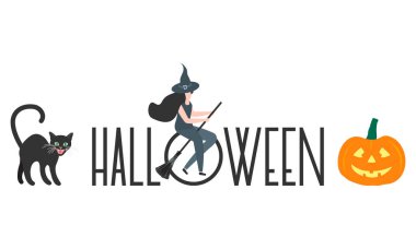 Halloween 2020 için Creepy elemanları. Parti kartı
