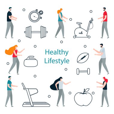 Insanlar. Spor. Fitness uygulaması. sağlıklı yaşam