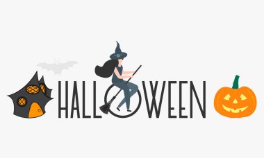 Halloween 2020 için Creepy elemanları. Parti kartı