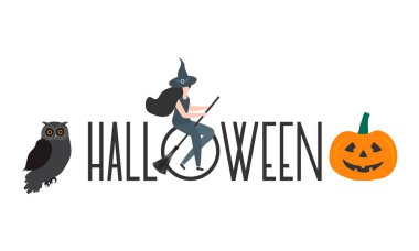 Halloween 2020 için Creepy elemanları. Parti kartı