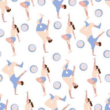 Dans eden insanlarla vektör Dikişsiz desen