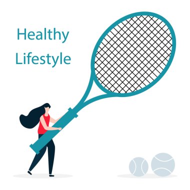 İnsanlar, Tenis ekipmanları. Sağlıklı yaşam tarzı