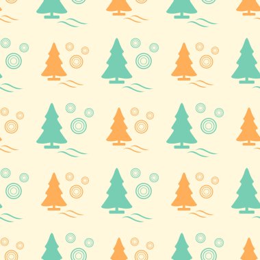 Yeni yıl 2020 dikişsiz desen Noel ağaçları