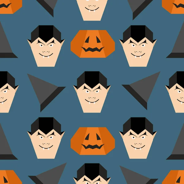 Patrón sin costura vectorial Fiesta de Halloween origami — Vector de stock