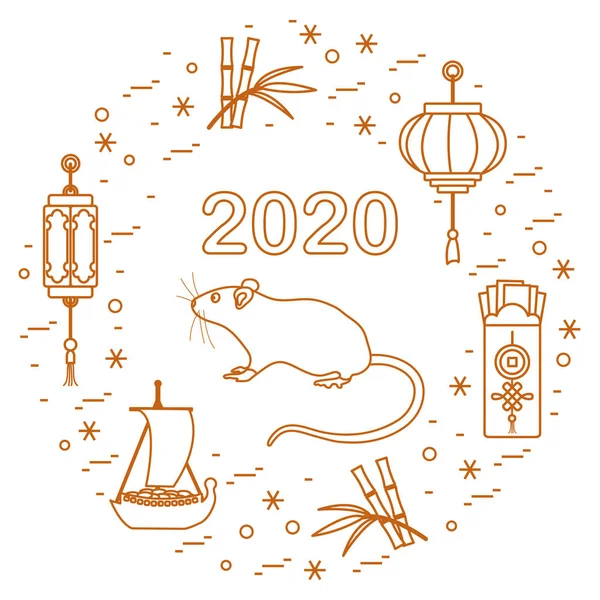 Yeni yıl Rat sembolü 2020 Çin japon takvimi