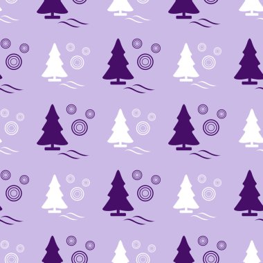 Yeni yıl 2020 dikişsiz desen Noel ağaçları