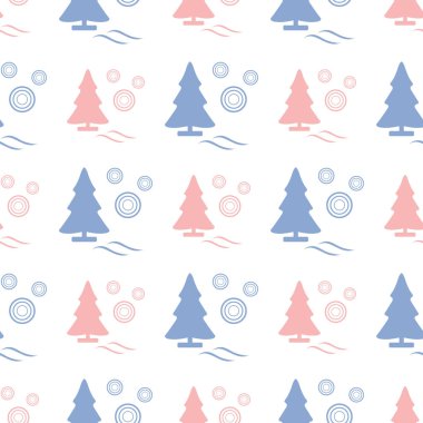 Yeni yıl 2020 dikişsiz desen Noel ağaçları