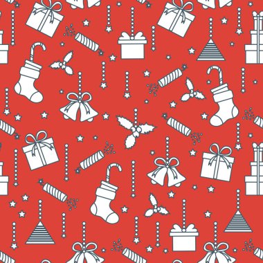 Yeni yıl 2020, Noel vektör sorunsuz desen