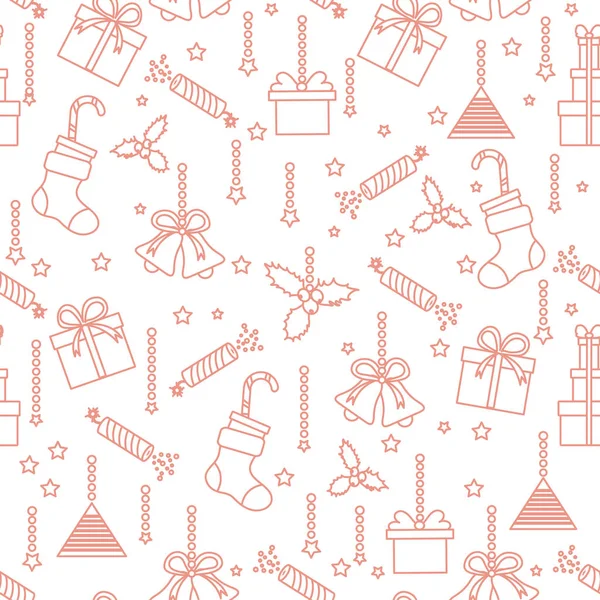 New year 2020, Christmas vector seamless pattern — Stock Vector
