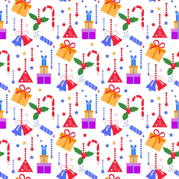 New year 2020, Christmas vector seamless pattern — Stock Vector