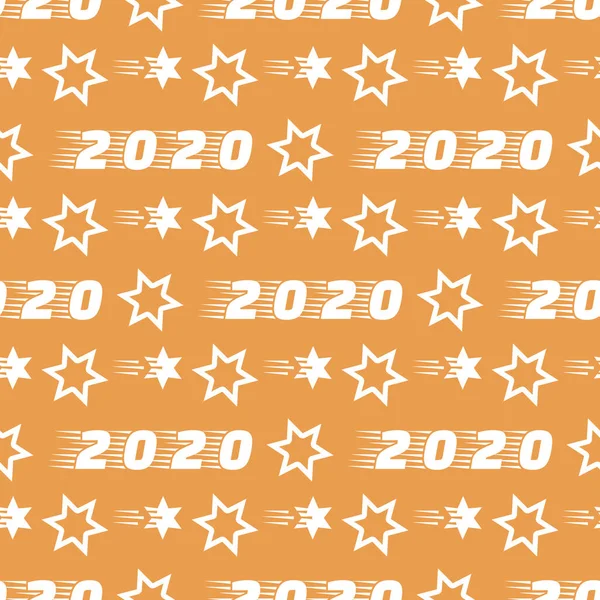 New Year 2020, Christmas seamless pattern Stars — Stock Vector