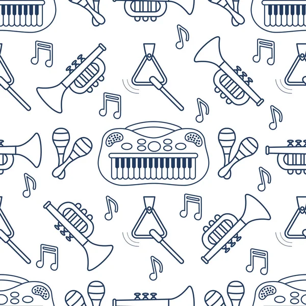 Seamless pattern Musical instruments Toys for kids