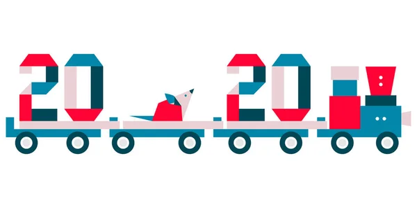 Ano Novo Rato símbolo 2020 calendário chinês origami — Vetor de Stock