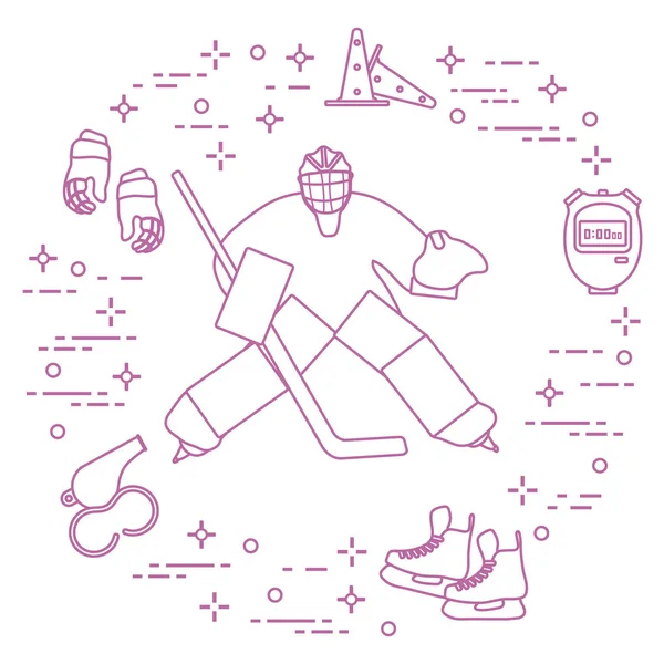 Tournoi des joueurs de hockey vectoriel — Image vectorielle