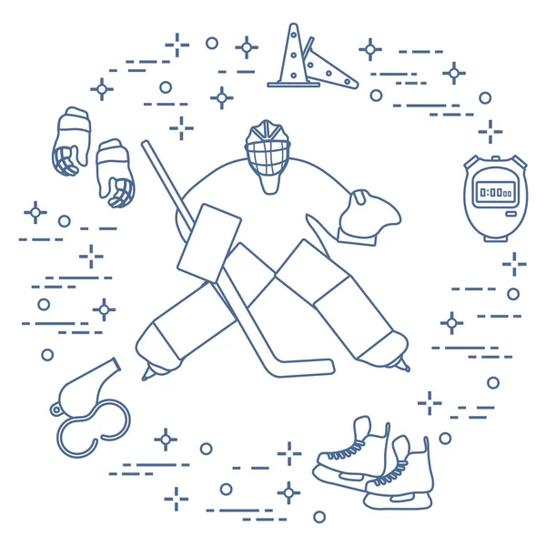 Torneo de Campeonato de Jugador de Hockey Vector — Vector de stock