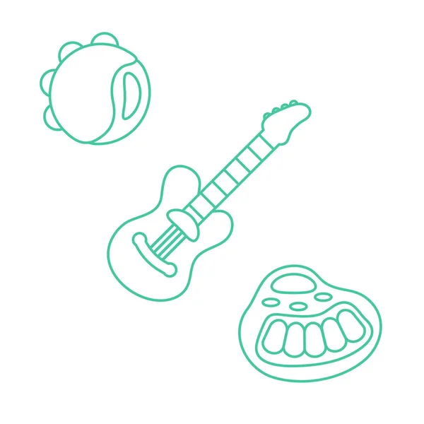 Muziekinstrumenten Muziekspeelgoed voor kinderen vector — Stockvector