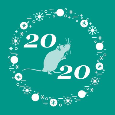Fare sembolü 2020 Çin Yeni Yıl takvimi şenliği