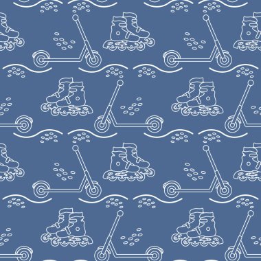 Vektör desensiz patenler scooter 'ı tekmeliyor