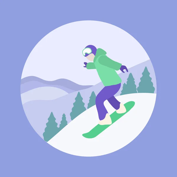 Wintersport Snowboard Gesundheit im Freien Abfahrt — Stockvektor