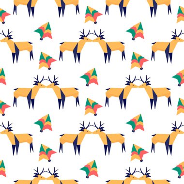 Yeni yıl 2020 Noel ağacı Noel Baba 'nın geyik origamisi