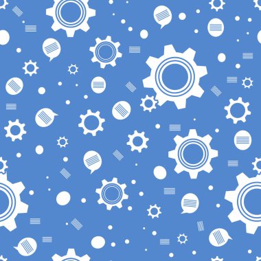 Vektör endüstrisi kusursuz desenli, dişli, dişli çarklı çizim. Mekanik arka plan. Takım çalışması, iletişim konsepti. Mühendislik geliştirme. Tasarım ambalajı, kumaş, baskı