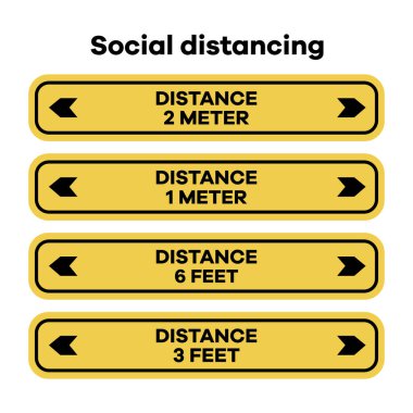Vektör çizimi. Mesafeyi koru. Sosyal uzaklık. Çin Coronavirüs COVID-19 Karantina. Salgın Çin virüsü enfeksiyon riskini ve hastalık önleme önlemlerini azaltıyor. Sağlık hizmetleri kavramını koru