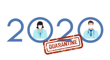 2020 senelik Çin Koronavirüsü Karantina Salgını COVID-19 Tehlike 2019-nCoV grip salgını maskeli bir doktor. Dünya çapında enfeksiyon tehdidi. Sağlık Riski Dur