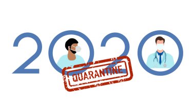 2020 senelik Çin Koronavirüsü Karantina Salgını COVID-19 Tehlike 2019-nCoV grip salgını maskeli bir doktor. Dünya çapında enfeksiyon tehdidi. Sağlık Riski Dur