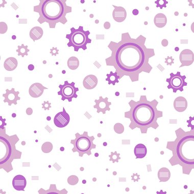 Vektör endüstrisi kusursuz desenli, dişli, dişli çarklı çizim. Mekanik arka plan. Takım çalışması, iletişim konsepti. Mühendislik geliştirme. Tasarım ambalajı, kumaş, baskı