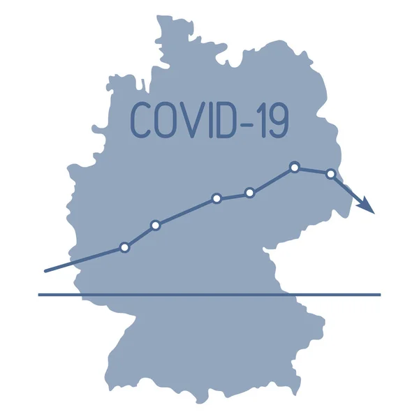 Vektor Illusztráció Németország Térkép Menetrend Betegek Számának Csökkentése Covid Győzd — Stock Vector